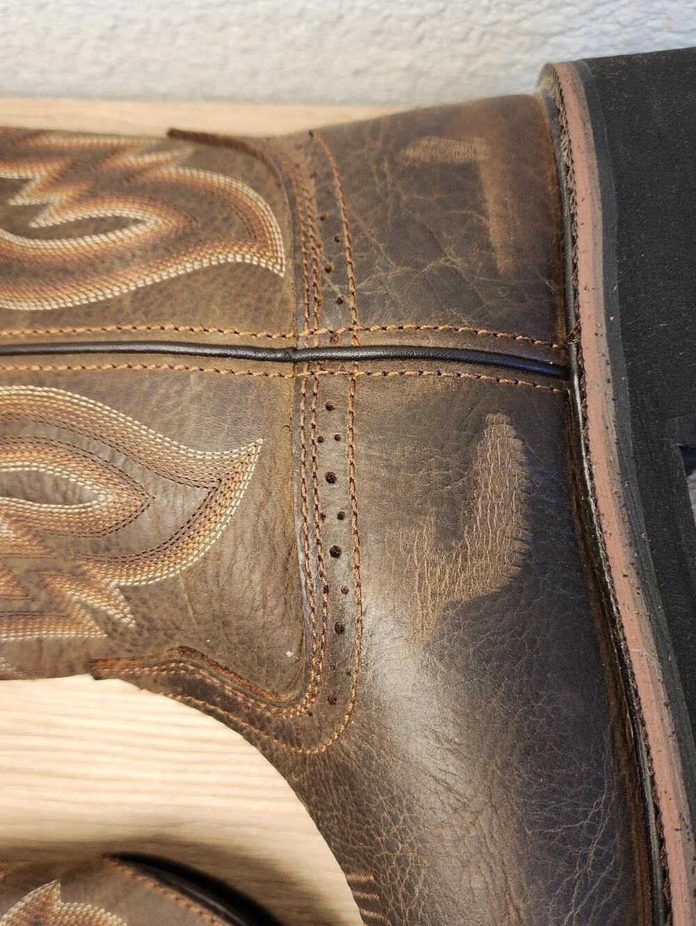 NWT WOLVERINE Men's Rancher Square Toe Western Work Brown Leather Boot 10.5
